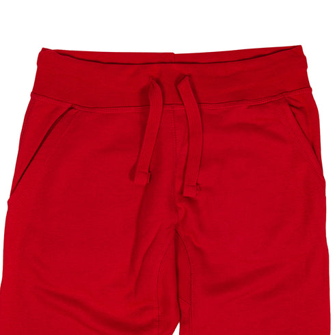 Premium Fleece Jogger Red Close Up